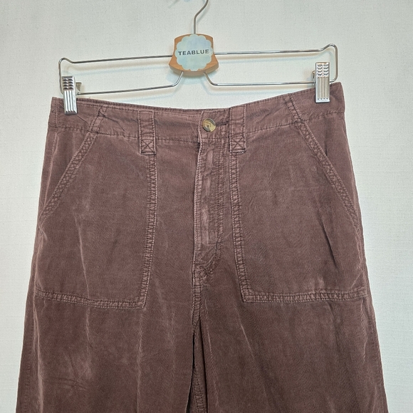 AE American Eagle Lightweight Corduroy High Waist Baggy Mom Pant Brown 6s - Picture 9 of 14